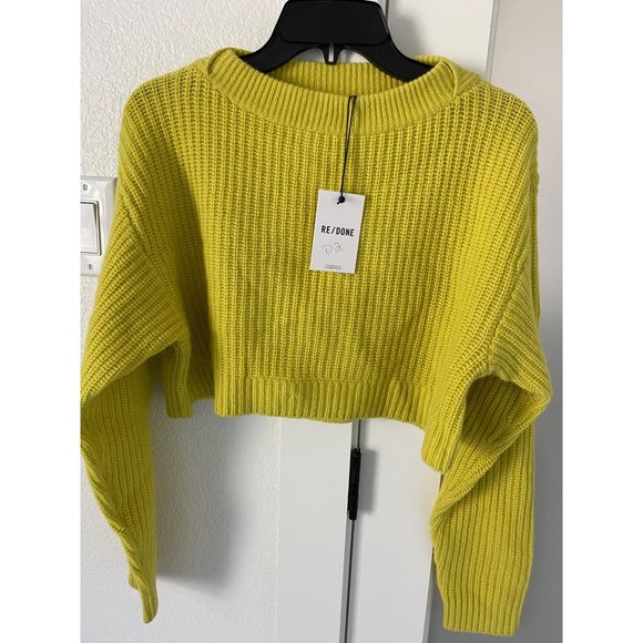 $395 NWT RE/DONE WOOL CROPPED BOATNECK PULLOVER SWEATER SZ SMALL - Picture 6 of 8